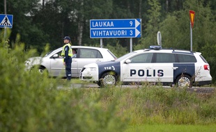 Une voiture de police finlandaise à Laukaa en 2013