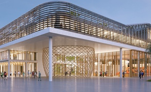 Le bâtiment principal du projet Coeur Aeroparc à Mérignac accueillera la technopole Bordeaux Technowest.