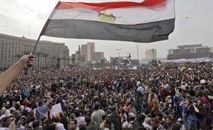 Les manifestations ont réuni plus d'un million de personnes dans toute l'Egypte (ici la place Tahrir, au Caire) le 1er février 2011.