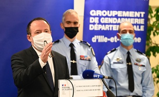 Le procureur de la République Philippe Astruc ici lors d'une conférence de presse au sujet du meurtre de Magali Blandin près de Rennes.