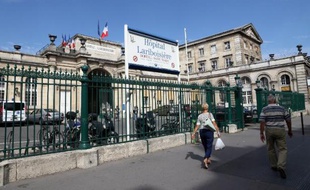 L'entrée de l'hôpital Lariboisière à Paris le 23 août 2013