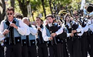 Illustration du bagad de Vannes lors de l'édition 2018 du festival Interceltique de Lorient.