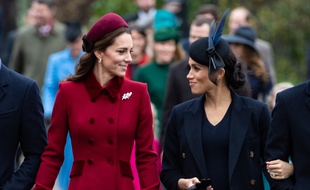 Les duchesses Kate Middleton et Meghan Markle sur le chemin de la messe de Noël