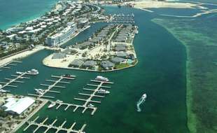 Vue aérienne d'une partie de l’île Bimini Nord, en 2015.