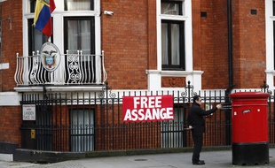 L'ambassade équatorienne à Londres, en janvier 2018.