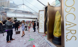 Les préparatifs des 86e Oscars, à Los Angeles, le 3 février 2014.