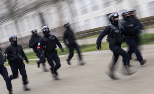Des policiers de la brigade anticriminalité (BAC), lors d'une manifestation à Nantes, en janvier 2020 (photo d'illustration).