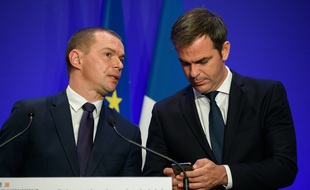Olivier Dussopt et Olivier Véran le 24 septembre 2021.
