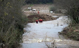 Inondation le 28 novembre 2014 à La Londe-les-Maures dans le sud de la France