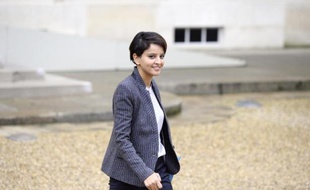 La ministre de l'Education nationale Najat Vallaud-Belkacem quitte l'Elysée le 26 novembre 2014