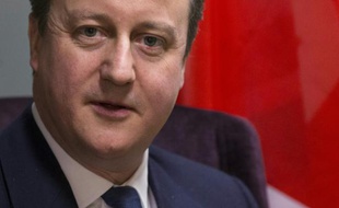 Le Premier ministre britannique David Cameron pendant une réunion avec les dirigeants européens à Bruxelles le 19 février 2016