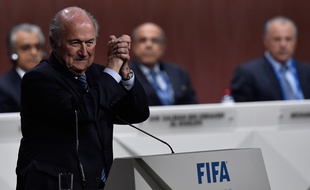 Sepp Blatter remporte l'élection à la présidence de la Fifa, le 29 mai 2015, à Zurich.