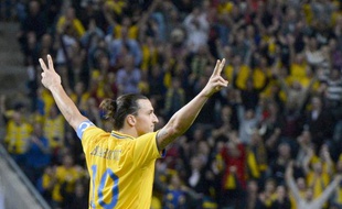 L'attaquant international suédois Zlatan Ibrahimovic, lors d'un macth contre l'Angleterre au cours duquel il inscrit un quadruplé.
